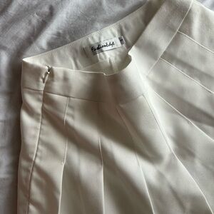 White Pleated Mini Skirt
